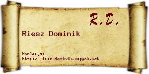Riesz Dominik névjegykártya